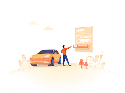 YXP start page car design illustration