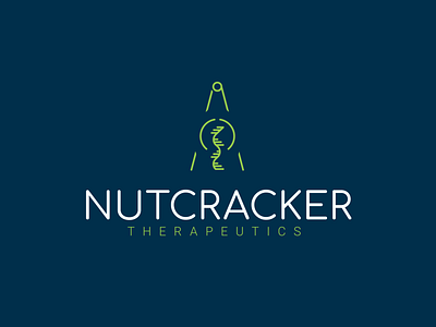 Nutcracker Therapeutics 99designs biotech blue blues brand branding branding design design green greens illustration industry logo logo design logotype pharma typography white