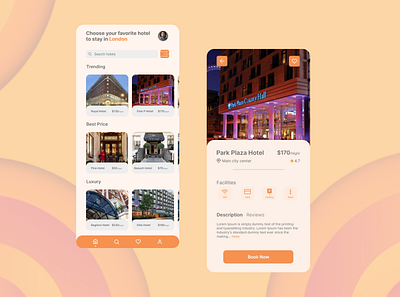 Hotel booking - Mobile app - UI design booking app graphic design hotel app ui hotel app ui design hotel app visual design hotel booking app ui hotel booking app ui design hotel ui design mobile app ui ui ux ux design