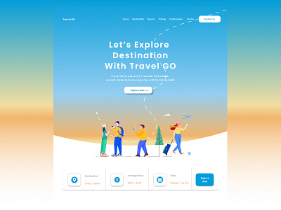 Travel GO : Travel Agency Web Design animation app design explore graphic design illustration logo travel travelagency ui ux vector