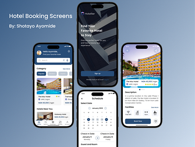 Hotel booking screens design ui ux