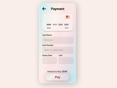 Credit Card Page app app design credit card page design dailyui design graphic design mobile design payment page design ui