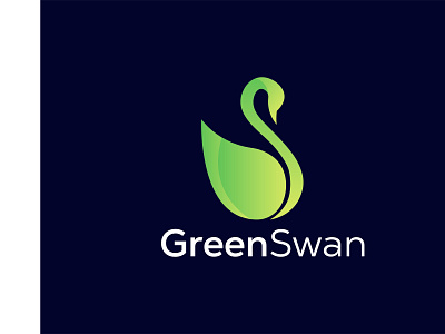 green swan logo design branding design graphic design illustration logo modern vector