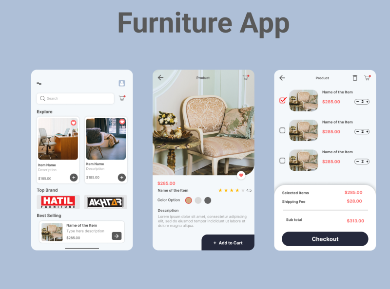 Furniture Application By Shaheen Uddin Ahmad On Dribbble   Furniture App 