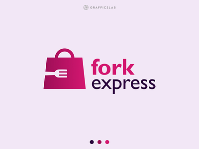 Fork Express - Logo Design brand identity brand logo branding cafe logo company logo design logo minimal logo minimalistic modern logo restaurant logo shopping shopping logo