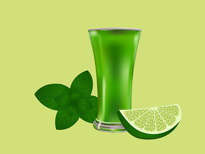 Juice, lime, mint drink glassful graphic design green illustration lime mint vector