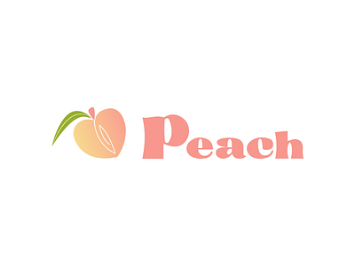 Logo Peach graphic design green logo logotype peach peachy the fruit vector