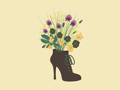 Flowers in ankle boots