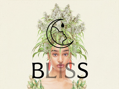 BLISS logo bliss brand branding canabis cbd graphic design icon identity logo logotype moon oil vector