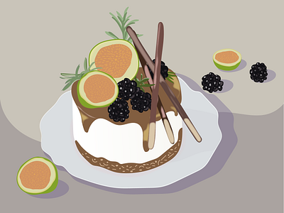А cake mood a cake mood ai berries vanilla sticks graphic design identity illustration vector