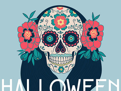 HALLOWEEN ai cranium flowers graphic design halloween identity illustration patterns vector