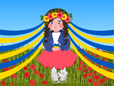 Ukrainochka graphic design identity illustration peace freedom ukrainian girl vector