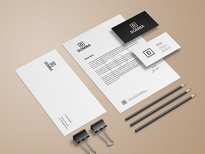 DOMNA blank branding bussinescard document envelope graphic design identity logo logotype vector