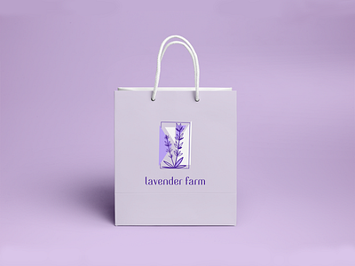 Lavender farm paper bag design bag design branding farm graphic design identity lavender logo logotype paper bag vector