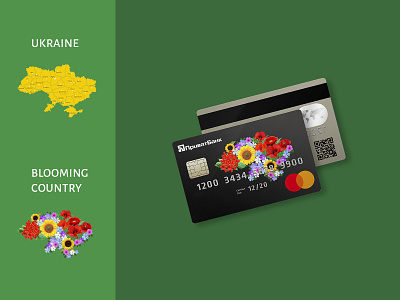 Bank card bank card blooming card card design country design graphic design green the flowers