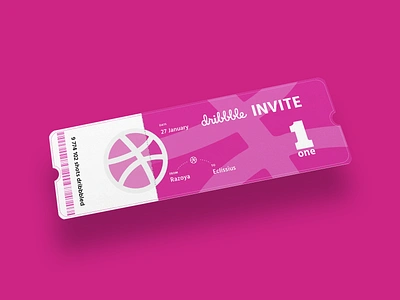 INVITE ONE ball crimson dribbble dribbble invite graphic design invite one play player polygraphy prospect rose ticket typography vector