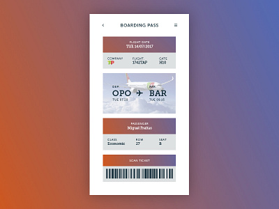 Daily UI #024 - Boarding Pass boarding dailyui flight pass ui user interface ux