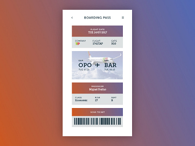 Daily UI #024 - Boarding Pass