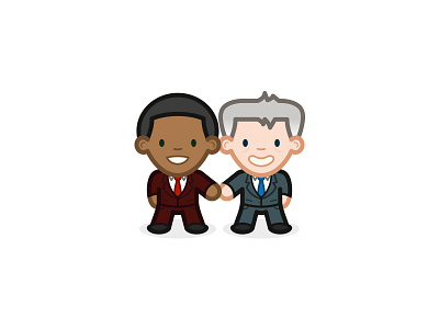 Deal! business character cute handshake happy sales suits vector