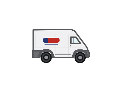 Special Delivery! courier flat icon illustration simple transit van vector