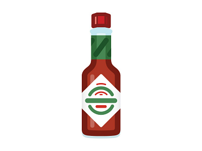 Tabasco hot illustration sauce simple vector