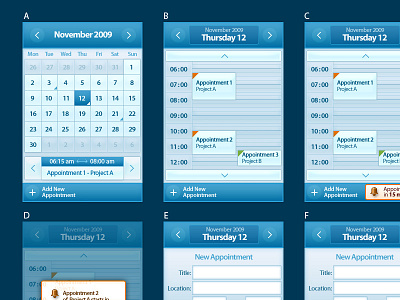 Calendar Mobile Application calendar mobile touch ui user interface