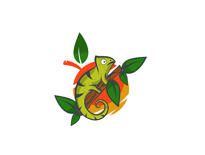 Chamaleon branding debut shot design dribbblers illustration logo vector