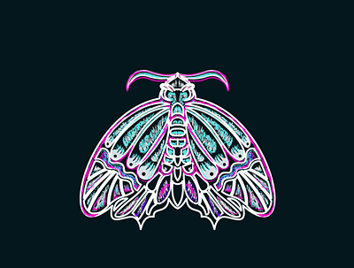Moth branding design dribbblers hello dribbble illustration vector