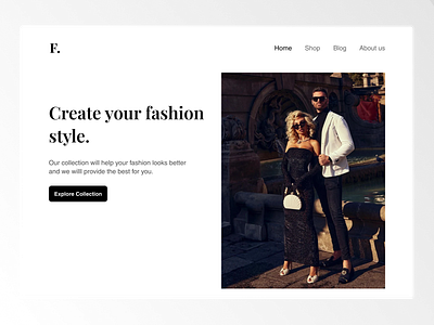 Fashion Shop Landing page branding ui