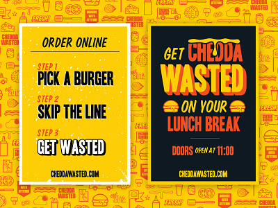 Chedda Burger Exterior advertising burgers design food illustration print restaurant