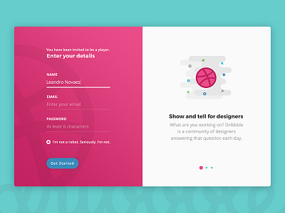 Hello, Dribbble clean debut first shot invitation onboarding sign up ui ux