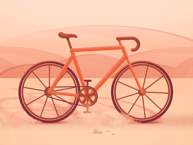 Bike Ride 2d ae animation bike cycling design flat illustration ride spin vector