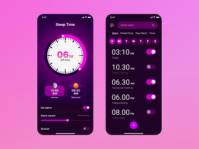 Alarm App UI Design android app design app app design branding design graphic design illustration logo mobile app design mobile design ui ui design uiux ux ux design vector