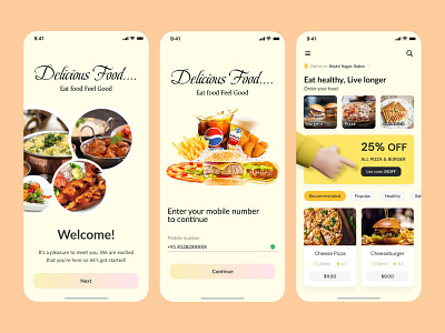 Food Delivery App UI Design app app design branding design food app design food app ui graphic design illustration logo new ui designs ui ui app desing uiux uiux design ux ux design ux interface vector web design ui