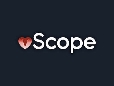 vScope logo heart like logo soft vscope