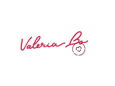 Vida y Bienestar colorful handmade healthy lettering life logo nutricionist pink stamp