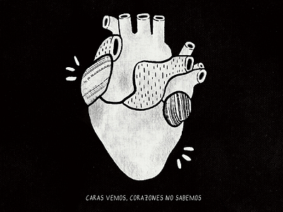 Corazones no sabemos black heart ilustration