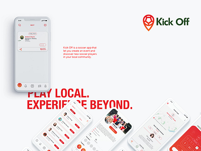 Kick off | Soccer App app design energy football logo play red soccer ui ux
