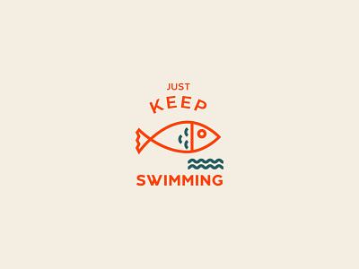 Fish | just keep swimming fish icon design icons iconset illustration illustrations orange simple typography
