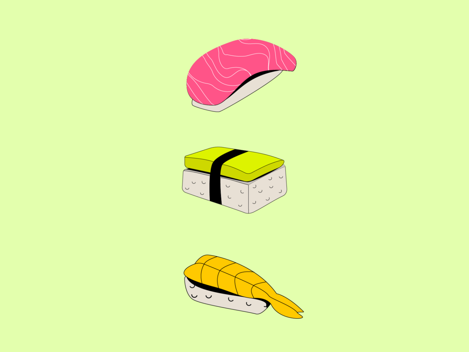 Sushi  asian colors drawing fish food food illustration foodie icon illustratons japan roll seafood stroke sushi tuna vector
