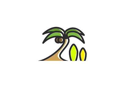 Florida Fronds art coconut florida frond icon illustration line palm tree surf surfboard vector