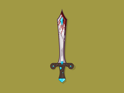 Sapphire Sword blade blood cartoon fantasy jewels sapphire shine sword wood