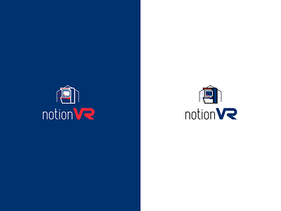Unused Logo notionVR ar arcade blue branding cabinet dark light logo notionvr reality virtual vr