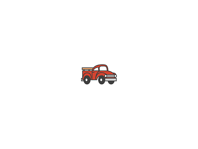 Little Red Pickup Truck beer classic ford monoline old school pick up red simple tiny truck vector vintage