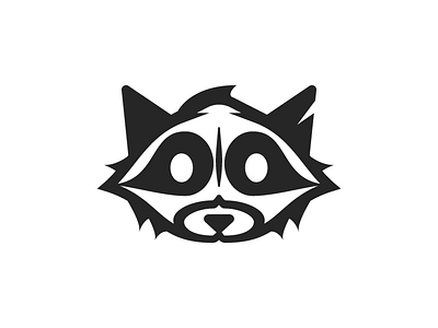 Spirit Animal animal black coon cute eyes geometic icon minimal monotone raccoon simple white