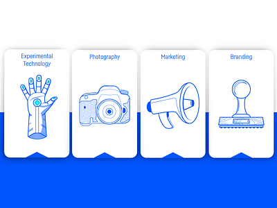 Capabilities Cards 03 branding camera experiential experimental glove horn icons marketing photography stamp technology videography