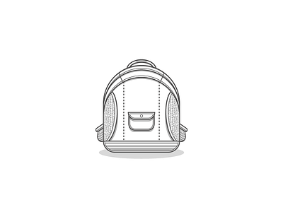 School Backpack Line Art art backpack bookbag clean illustration line school shading simple smooth vector weight