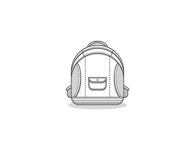 School Backpack Line Art