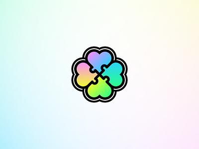 In This Together charity clover generosity giving hearts mule pieces puzzle rainbow sticker stickermule togetherness