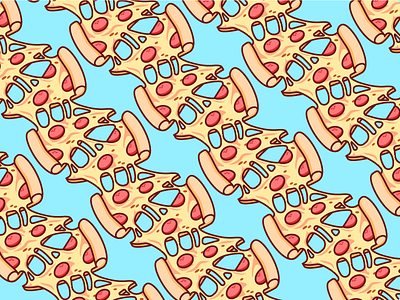 Infinite Pizza Pattern cheese delivery drip food infinite melt pattern pepperoni pizza recursive stickermule vector